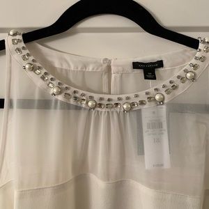 Ann Taylor NWT Jeweled Neck Halter Top